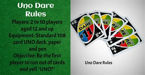 rules for uno dare|Uno Dare Rules